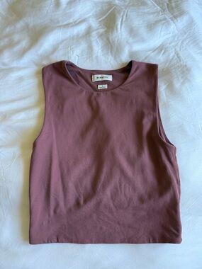 Aritzia Babaton Dusty Mauve Scoop Neck Tank Top